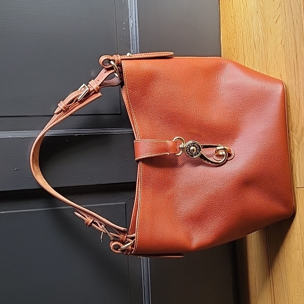 Dooney and Bourke Brown Pebble Leather Lily Bucket Shoulder Bag NWOT